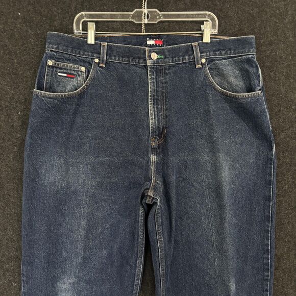 Vintage Tommy Jeans Men's 42x32 Blue Relaxed Fit Classic 90s Y2K Denim Vintage - Picture 2 of 10